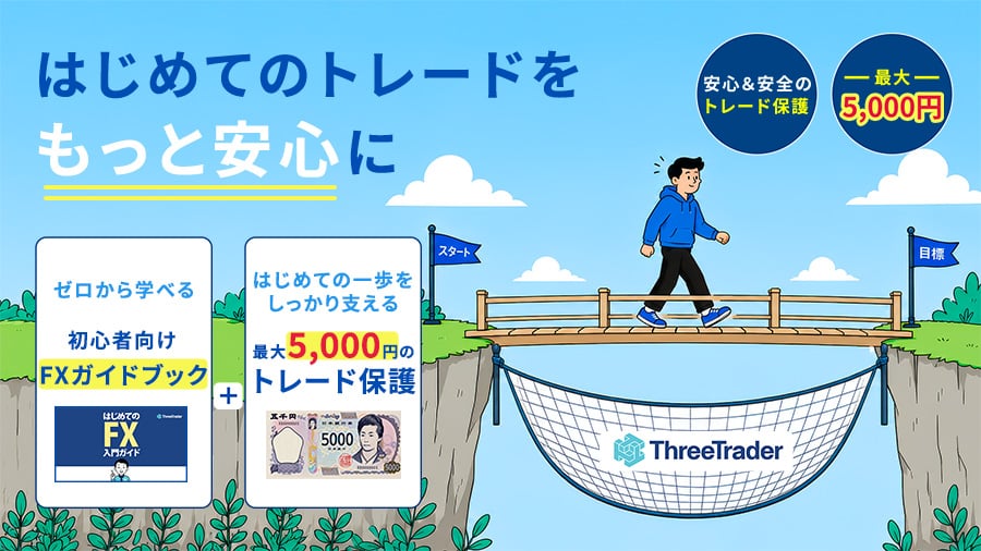🔰はじめてのトレードを、もっと安心に。📈初心者向けFXガイドブック＆最大5,000円のトレード保護がもらえる！